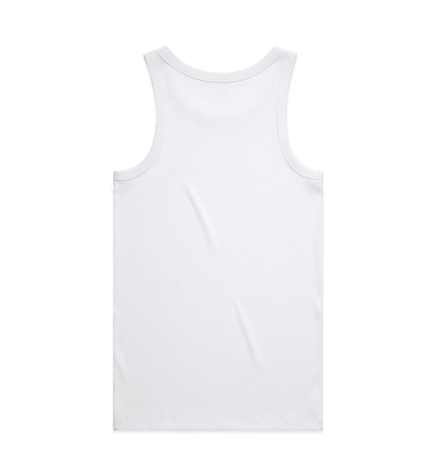 Men’s Heavy Organic Rib Crop Tank – White w/ Forest Green Embroidered Logo image 4