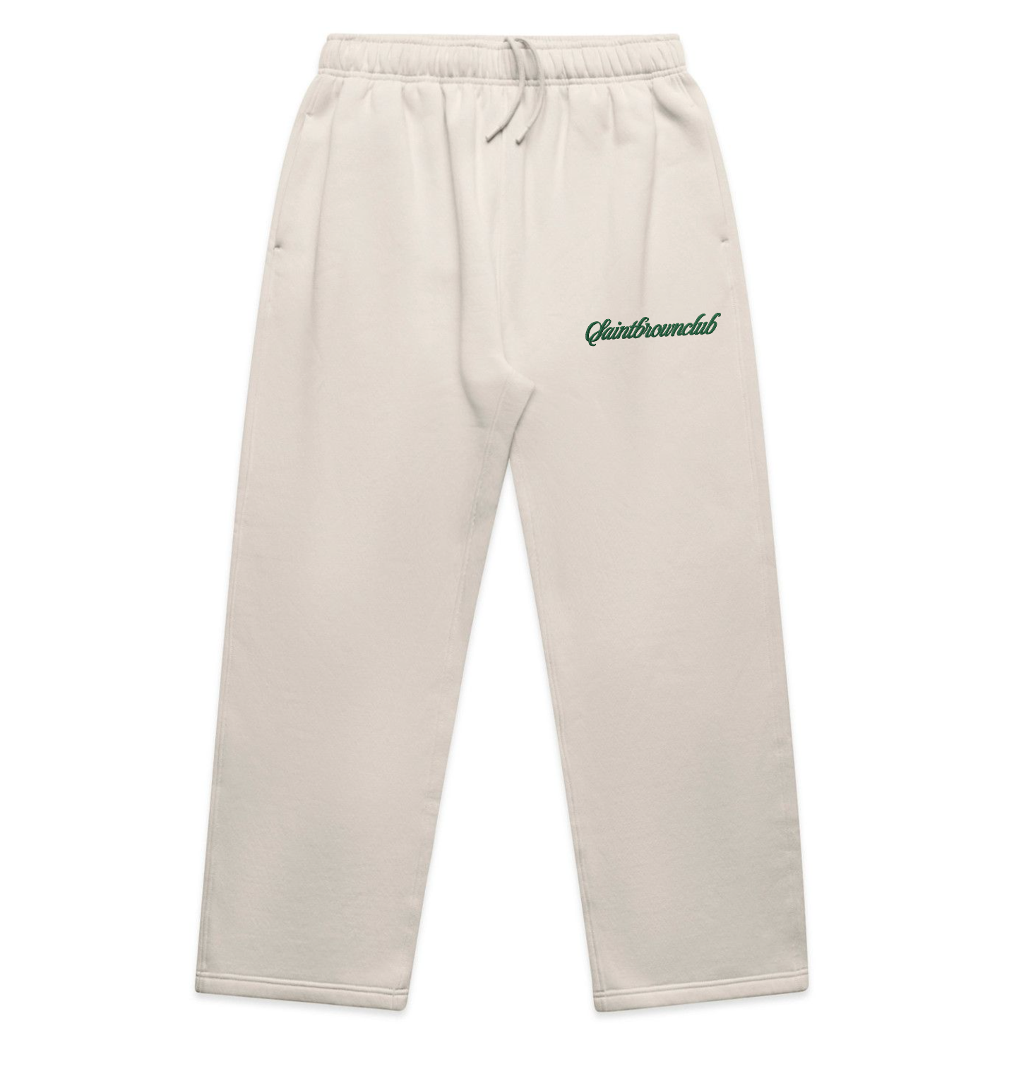 HOSBSOCIETY | Relax Cuffless Joggers x Off-white, Forest Green Embroidery logo image 0
