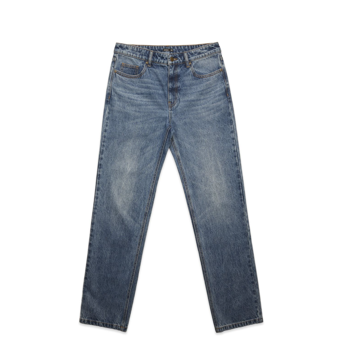 Washed Blue Straight Jeans Embroidery SBC  Logo image 1