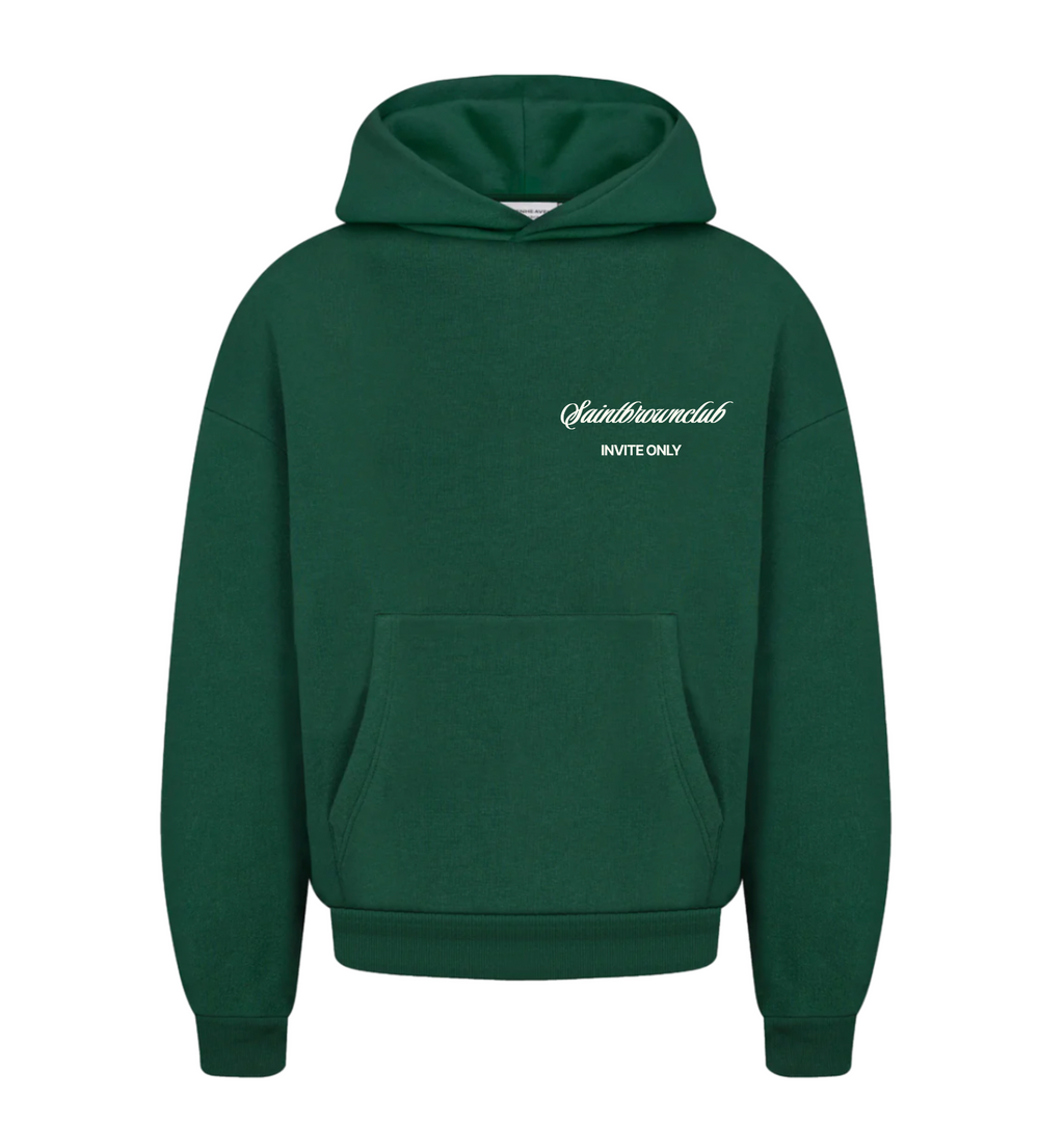 INVITE ONLY | Boxy Cropped Hood Pine Green image 1