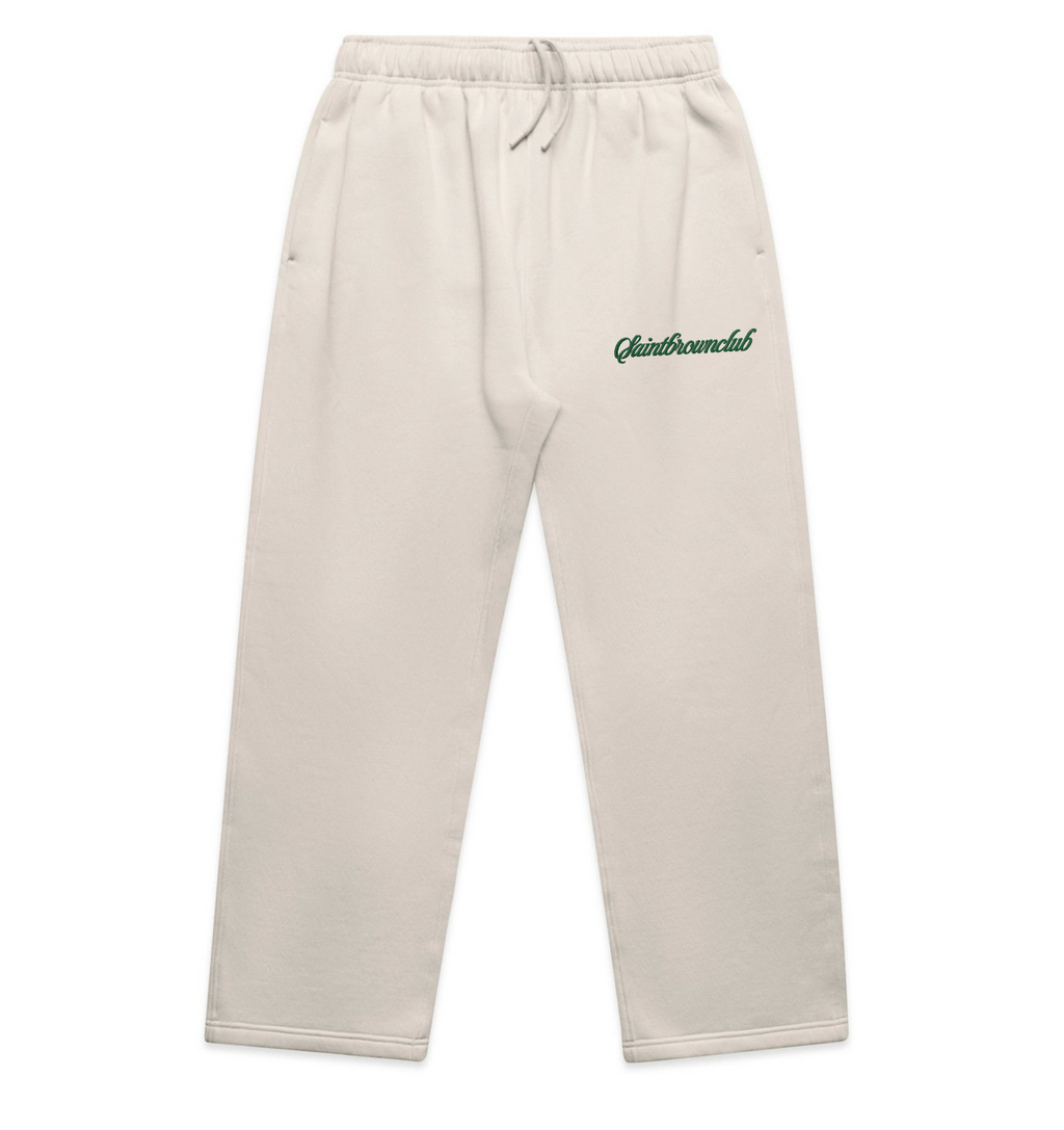 HOSBSOCIETY | Relax Cuffless Joggers x Off-white, Forest Green Embroidery logo image 0