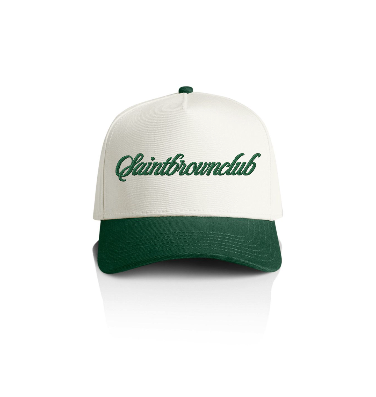 HOSBSOCIETY | Two Tone Society Cap –  Off-White / Forest Green image 0