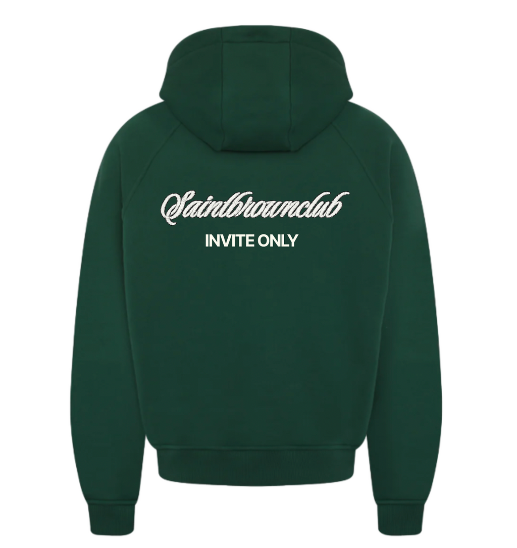 INVITE ONLY | Boxy Cropped Hood Pine Green image 0