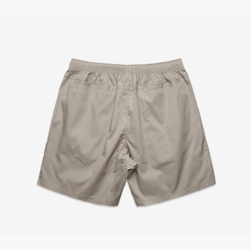 Golf Shorts, Beige / Forest Green Embroidery