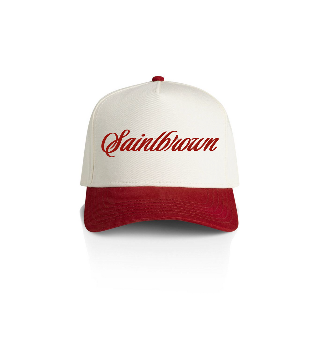 HOSBSOCIETY | Two Tone Society Cap –  Off-White / Red Wine image 0